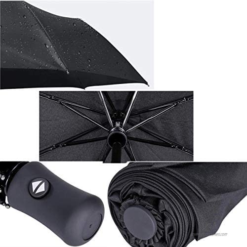 Baitaihem Mini Travel Compact Sun&Rain Umbrella Fully Automatic Pocket Umbrella with 95% UV Protection Black