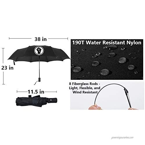Black Lives Matter Folding Umbrella for Social Justice Light Weight Automatic Open and Close
