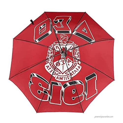 Delta Sigma Theta Umbrella Windproof Travel Umbrella - Compact Light Automatic Strong And Portable - Wind Resistant Small Folding Backpack Umbrella For Rain
