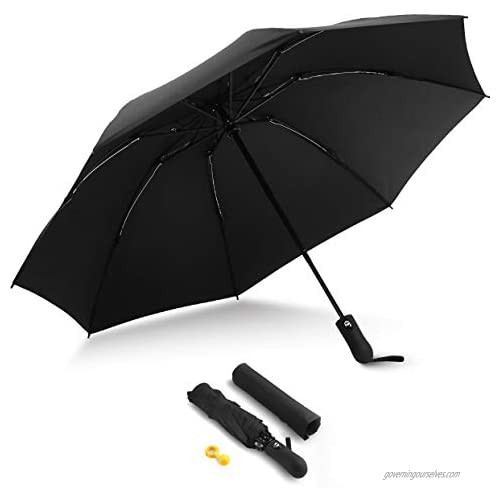 HITSLAM Black Umbrella Windproof  Automatic Compact Travel Umbrella