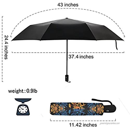 InterestPrint Daisy Windproof Auto Open and Close Foldable Umbrella Girly Flower Travel Unbreakable Compact Sun and Rain Umbrella UV Protection White and Yellow