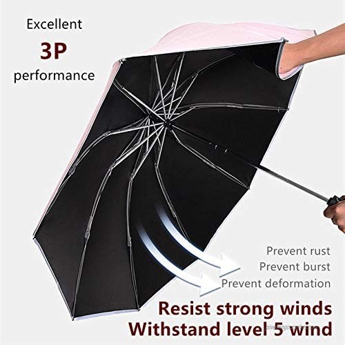 Inverted Umbrella Windproof Umbrella Reverse Umbrella with Reflective Stripe Teflon Umbrella in Rain and Sun，Five colors are available