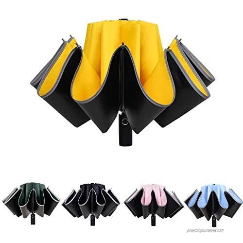 Inverted Umbrella  Windproof Umbrella  Reverse Umbrella with Reflective Stripe  Teflon Umbrella in Rain and Sun，Five colors are available