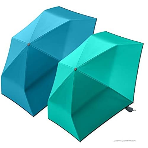 Jones New York Elegant and Fashionable Women’s Folding Umbrella - Portable  Weatherproof  and Spacious - Professional Style Gear for Today’s Modern Women - 42” in Coverage - 2 Pack Set (Teal/Navy)