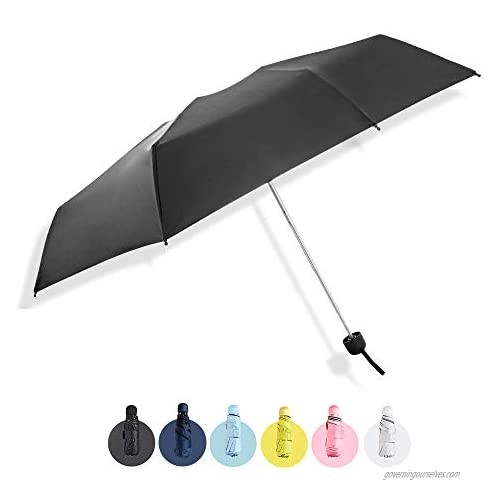 JOYMADE compact mini folding travel umbrella with water prevention case - lightweight portable for outdoor sun and rain protection for men women and kids
