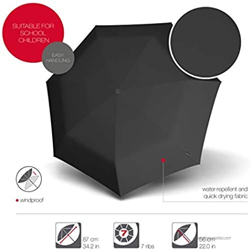 Knirps 806 Floyd Super-Compact Duomatic Auto Open/Close Umbrella Black One Size