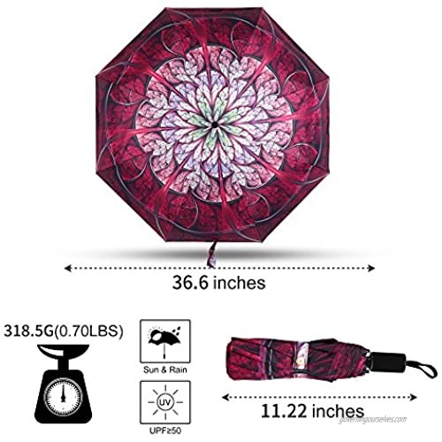 Kobold Double Layer Compact Flower Folding Umbrella with UV Protection Teflon Coating and Ergonomic Handle