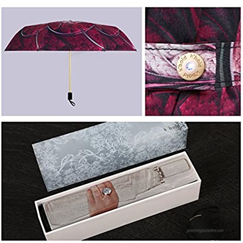 Kobold Double Layer Compact Flower Folding Umbrella with UV Protection Teflon Coating and Ergonomic Handle