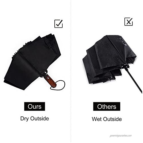 Kobold Inverted Reverse Compact Folding Auto Open/Close Umbrella Lightweight Portable and Good for Travel and Car