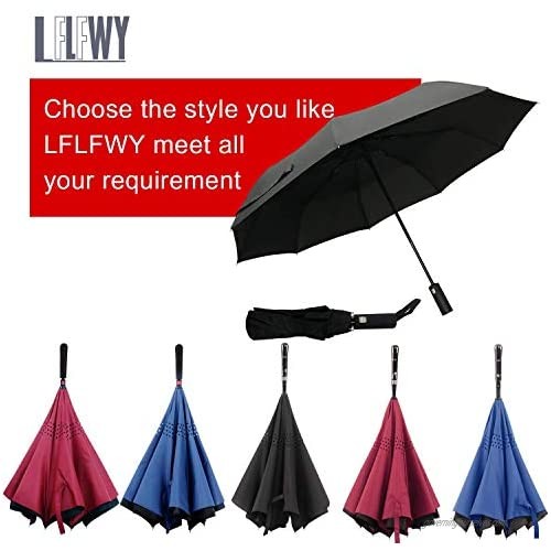 LFLFWY Umbrella Eco-friendly Windproof Automatic Open Close Umbrellas with Anti-Rebound Design For Travel (Black)