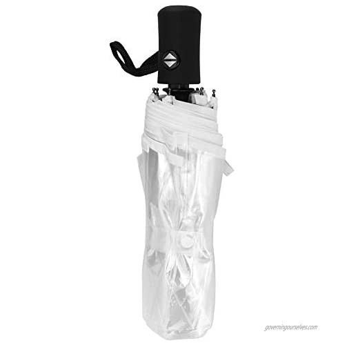 Portable Fashionable Transparent Automatic Three Folds Folding Rain Umbrella for Outdoor for Raining Days Activities