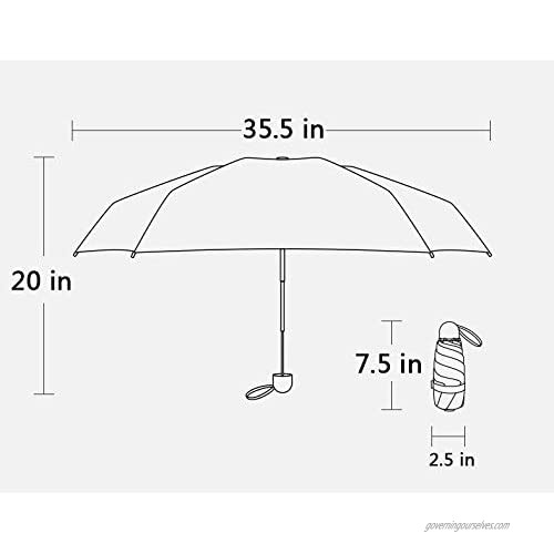 Portable Mini Umbrella Folding umbrella Lightweight Small and Compact Travel Umbrella Five fold umbrella Sun Umbrella Can to Store in Pocket Purse Backpack