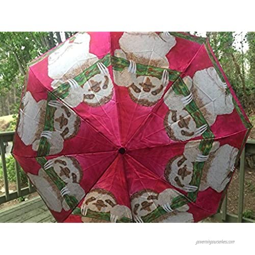 Sloth Umbrella - Animal - Premium Waterproof Fabric Open Close Foldable Compact Travel Umbrella