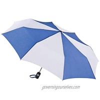 Totes Auto Open Auto Close Umbrella ~ 43" Arc ~ Fits in Travel Bag  Color: Royal/White