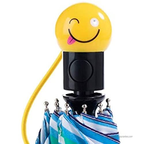 Totes Auto-Open Umbrella with Emoji Face Handle NeverWet Invisible Coating 42-inch canopy