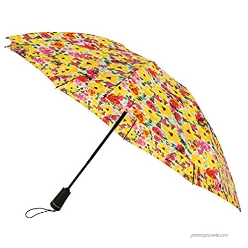 Totes Women's Reversible Auto Open and Close Floral SunGaurd Compact Umbrella
