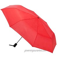 Travel Umbrella - Windproof Automatic Umbrella - Lightweight Portable Mini Compact Umbrellas - 8 Ribs Auto Open/Close Umbrella  With Matching Storage Sleeve (Red)
