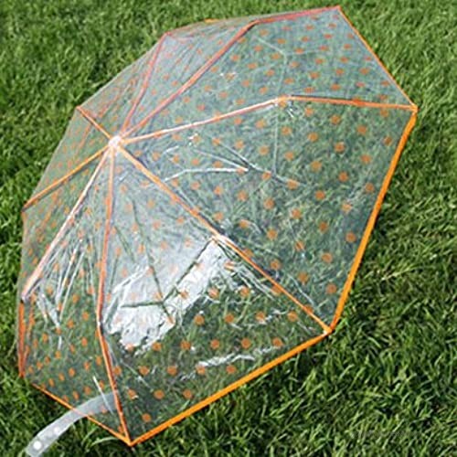 WerFamily Free Epacket Folding Clear Transparent Compact Umbrella Dotted Dots Manual