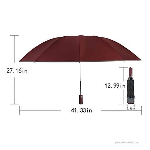 Wind proof rain proof UV proof folding umbrella vehicle reverse umbrella angel halo reflective umbrella (claret)