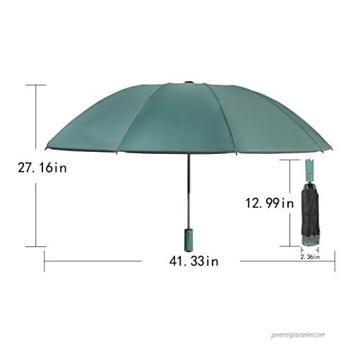 Wind proof rain proof UV proof folding umbrella vehicle reverse umbrella angel halo reflective umbrella (blackish green)