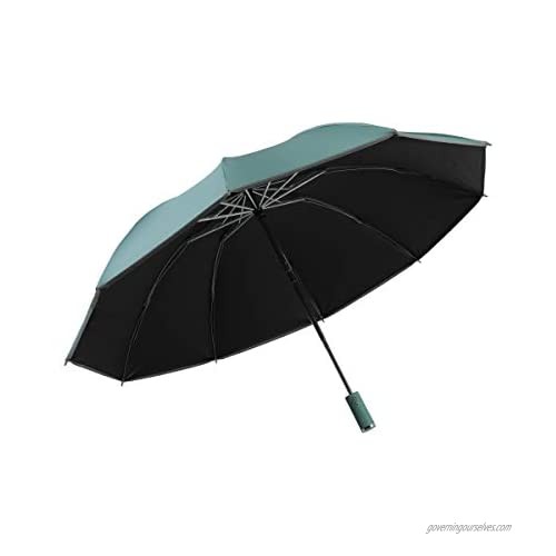 Wind proof  rain proof  UV proof folding umbrella  vehicle reverse umbrella  angel halo reflective umbrella (blackish green)