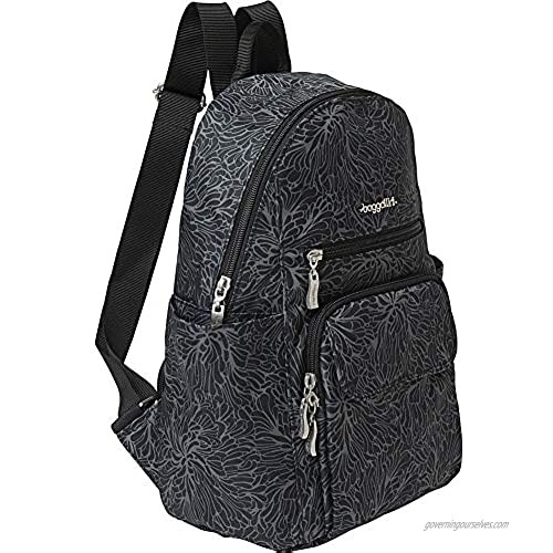 Baggallini Women's Small Trek RFID Backpack Midnight Blossom One Size