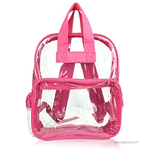 DALIX Clear Backpack Bags Smooth Plastic (Hot Pink)