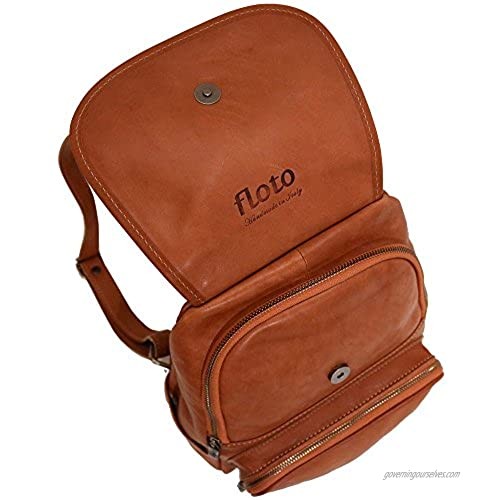 Floto Livorno Full Grain Leather Backpack Knapsack (Tan)