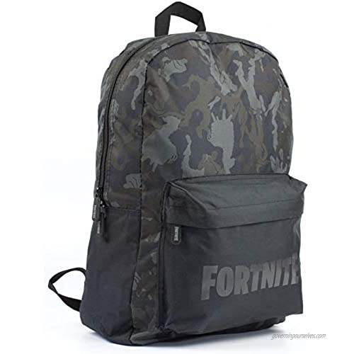 Fortnite Character Emote Camo Llama All Over Print Black/Khaki Backpack Bag