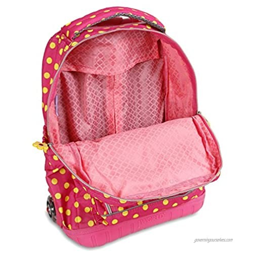 J World New York Kids' Lollipop Rolling Backpack & Lunch Bag Set Pink Buttons One Size