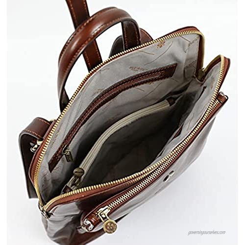 Leather Backpack Convertible to Shoulder Bag Full Grain Real Leather Travel Satchel Rucksack - Time Resistance