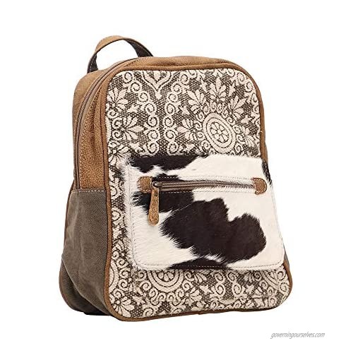Myra Bag Clique Upcycled Canvas & Cowhide Backpack S-1446