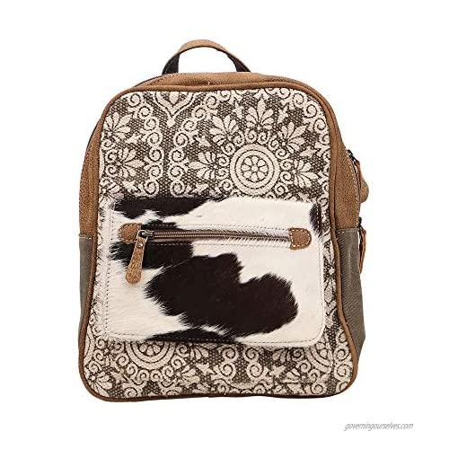 Myra Bag Clique Upcycled Canvas & Cowhide Backpack S-1446