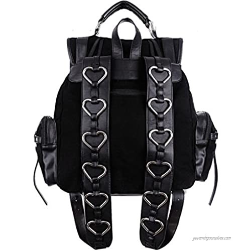 Restyle - HEAVY HEART BAG - Gothic Black Satchel Backpack