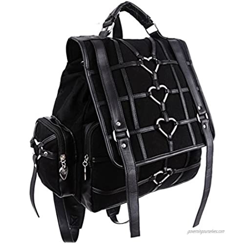 Restyle - HEAVY HEART BAG - Gothic Black Satchel Backpack