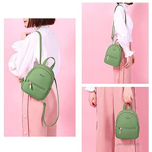 Small Leather Backpack Mini Cute Casual Daypack Fashion Zippered Pockets Crossbody Bags for Women Girl