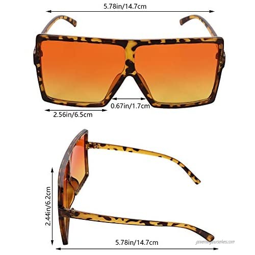 Baring 8 Pieces Retro Oversized Square Sunglasses for Unisex Flat Top Oversize Sunglasses for Women Men
