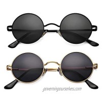 Braylenz 2 Pack Trendy Small Round Polarized Sunglasses for Women Men  Retro John Lennon Hippie Style Shades Glasses