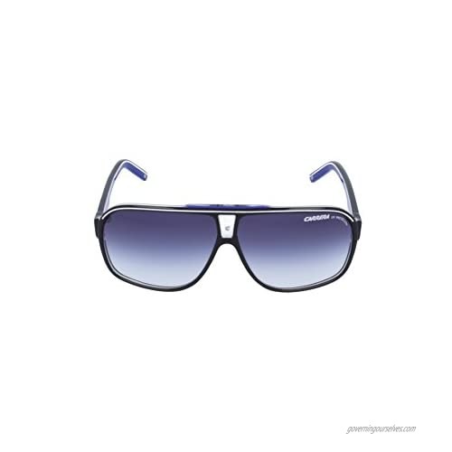 Carrera Grand Prix 2/S Rectangular Sunglasses Black/Blue Shaded 64mm 9mm