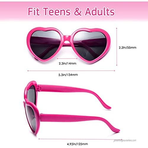 Dozen Pack Heart Shape Sunglasses for Adult and Kids Party Favor Supplies Holiday Accessories Collection UV400 Protection