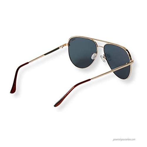 EVEE Fashionable Metal Aviator Sunglasses with Oversize Flat Reflective Mirror Lenses (GEMINI)
