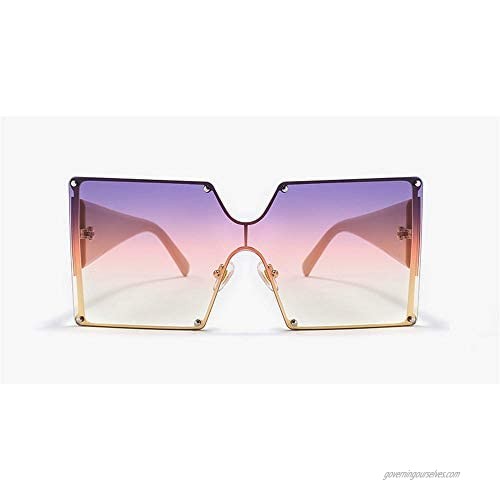MINCL/Oversized Shield Sunglasses Woman 2019 Fashion Luxury Shades UV400 Vintage Flat Top Futuristic Sunglasses