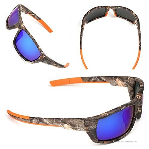 Polarized Camouflage Sport Fishing Sunglasses for Men and Women - Ideal Blue S