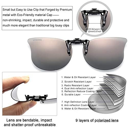 Polarized Cat Eye Clip On Sunglasses Over Prescription Glasses for Women UV Protection