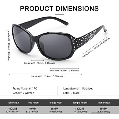 SIPHEW Polarized Sunglasses for Women Classic Oversized Design Sun Glasses Eyewear for Outdoor with UV400 Protection