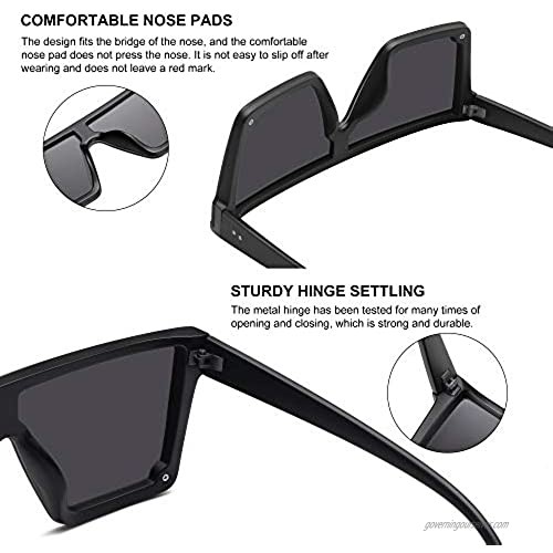 STORYCOAST Oversized Square Sunglasses for Women Men Fashion Siamese Lens Style Flat Top Shield Shades