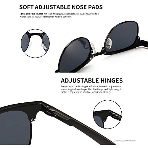 SUNGAIT Classic Half Frame Retro Sunglasses with Polarized Lens