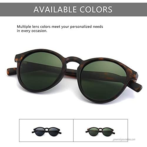 SUNGAIT Classic Vintage Round Polarized Sunglasses for Women Men Retro Style UV400