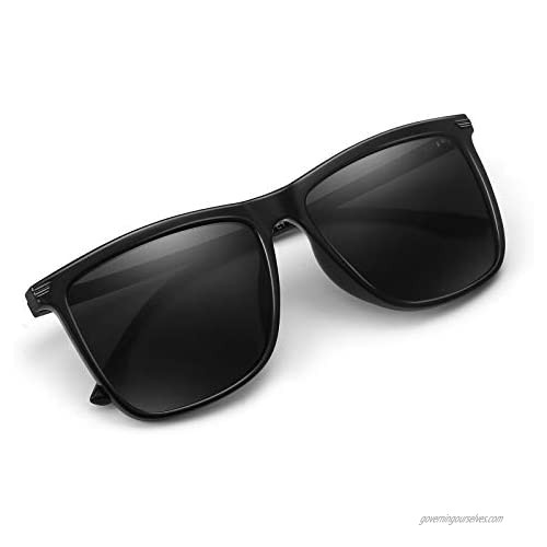 WISDICA Polarized Sunglasses for Men and Women Classic Square 100% UV Blocking Sun Glasses TR90