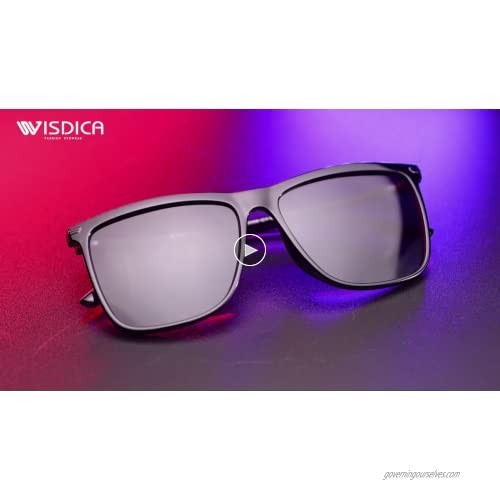 WISDICA Polarized Sunglasses for Men and Women Classic Square 100% UV Blocking Sun Glasses TR90